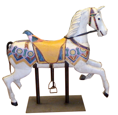 Cavallo da giostra in legno 1800